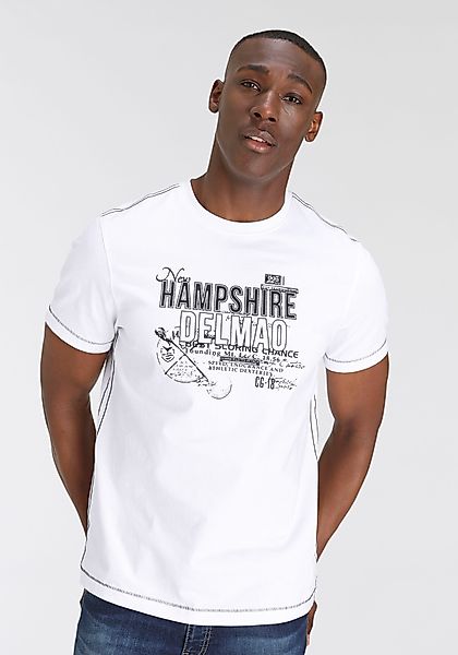 DELMAO T-Shirt Kurzarm, lässige Passform, mit stylischem Print, Rundhals günstig online kaufen