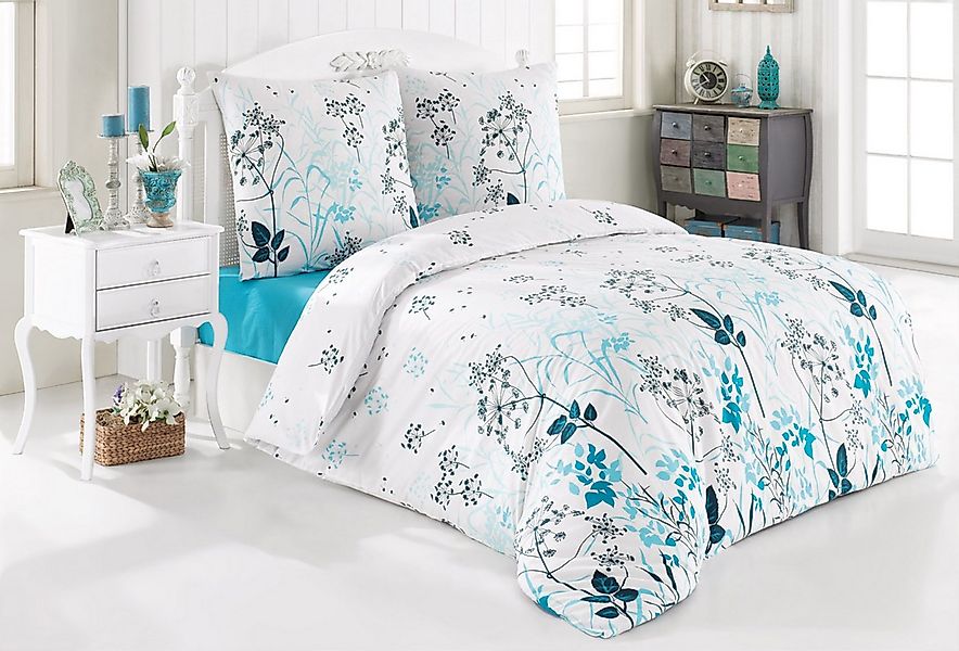 Buymax Bettwäsche Blue Garden, Renforce: 100% Baumwolle, 3 teilig, Bettwäsc günstig online kaufen