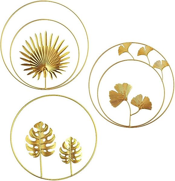 NUODWELL Wanddekoobjekt 3 Stück Gold Wanddeko, günstig online kaufen