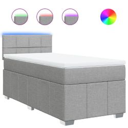 vidaXL Bett Boxspringbett mit Matratze Hellgrau günstig online kaufen
