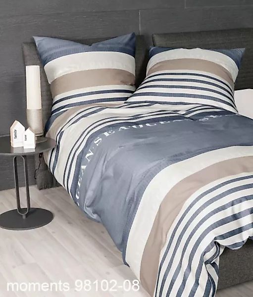 Janine Janine Mako-Satin Bettwäsche moments 98102 titan düne Größe:  155x22 günstig online kaufen