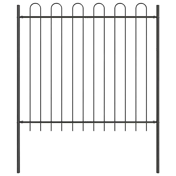 vidaXL Gartenzaun Grau 13,6 x 1,5 m Pulverbeschichteter Stahl 3334157 günstig online kaufen