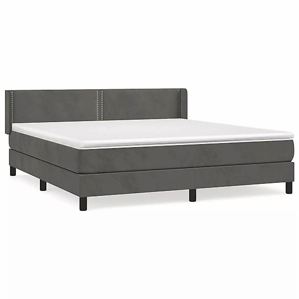 Vidaxl Boxspringbett Mit Matratze Dunkelgrau 160x200 Cm Samt günstig online kaufen