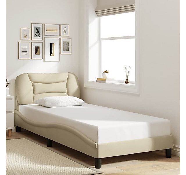 furnicato Bettgestell ohne Matratze "Hvar" Creme 80x200 cm Stoff (1-tlg) günstig online kaufen