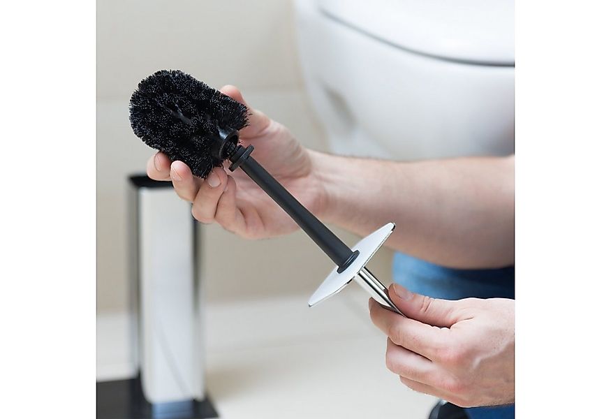 relaxdays Badezimmer-Set WC Bürstenkopf Ersatz-Set 12 mm D = 8 cm, schwarz günstig online kaufen