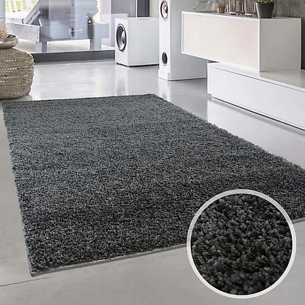 Carpet City Hochflor-Teppich »Shaggi uni 500«, rechteckig, 30 mm Höhe, Läuf günstig online kaufen
