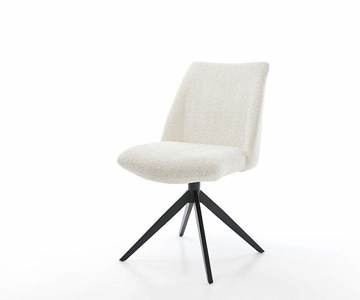 Drehstuhl Elso-Flex Bouclé Weiß Kreuzgestell breit Schwarz 360° drehbar Wip günstig online kaufen