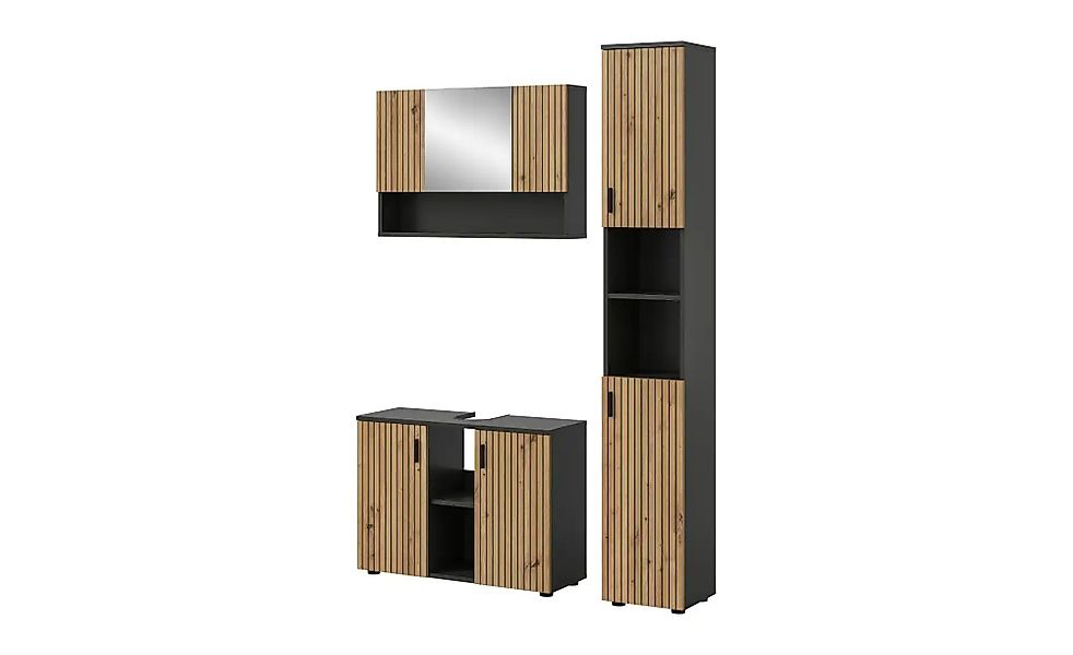 Badkombination  Mönchsee ¦ grau ¦ Maße (cm): B: 125 H: 192 Schränke > Badsc günstig online kaufen