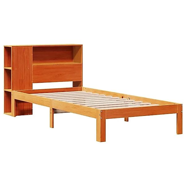 vidaXL Massivholzbett mit Regal ohne Matratze Wachsbraun 75x190 cm 3322542 günstig online kaufen