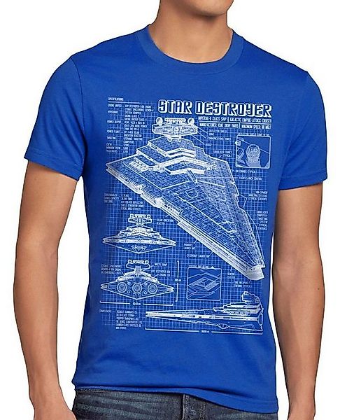 style3 T-Shirt Sternenzerstörer Blaupause raumschiff star krieg wars der st günstig online kaufen