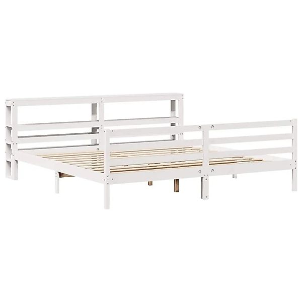 vidaXL Massivholzbett ohne Matratze Weiß 200x200 cm Kiefernholz 3305835 günstig online kaufen