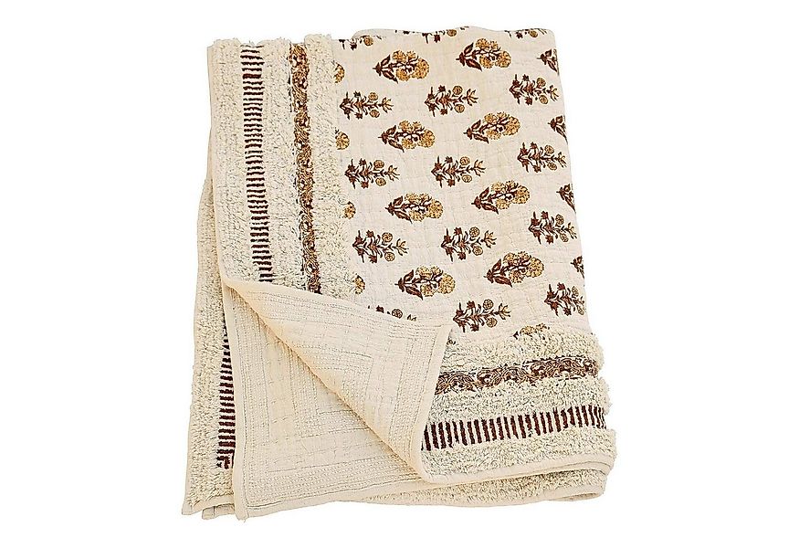 Mirabeau Tagesdecke Plaid Arsalan creme/braun günstig online kaufen