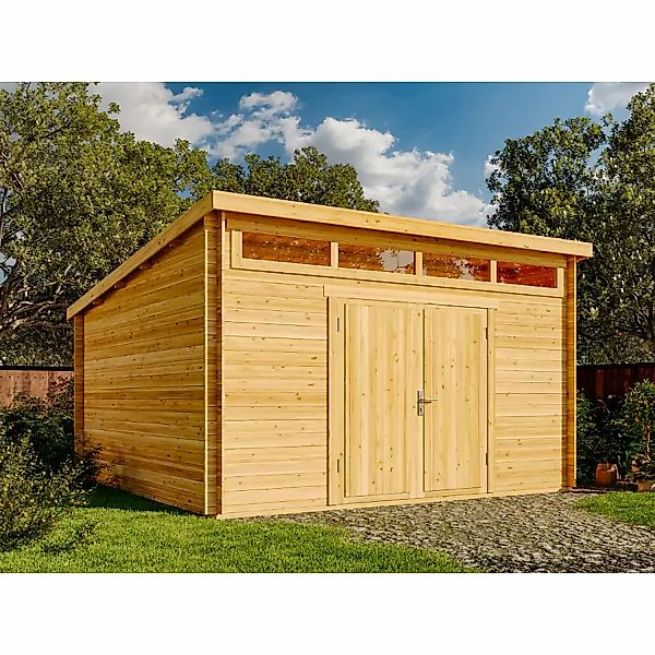 Alpholz Gartenhaus Maria-Viva28 Pultdach 449 cm x 427 cm Mit Imprägnierung günstig online kaufen