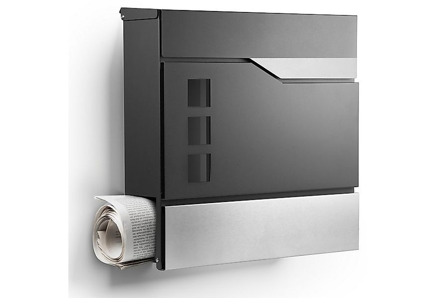 NewHabitat Briefkasten Moderner Wandbriefkasten Personalisierbar Anthrazit günstig online kaufen