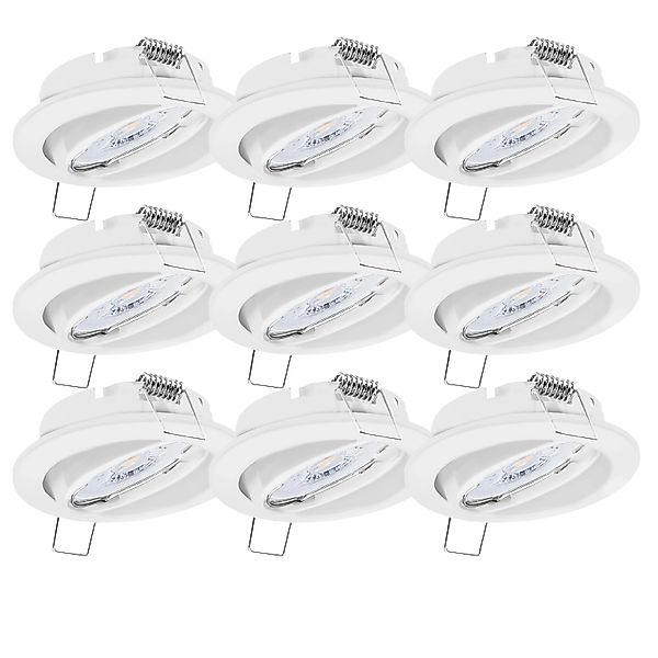 Oktaplex 9er Set Einbauleuchte Dijon inkl. LED Modul Warmweiß 1,9W 345lm De günstig online kaufen
