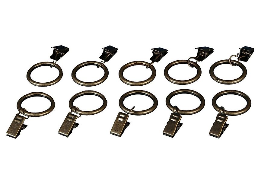 Liedeco Gardinenring, Gardinen, (Set, 10-St., mit Klammern), für Gardinenst günstig online kaufen