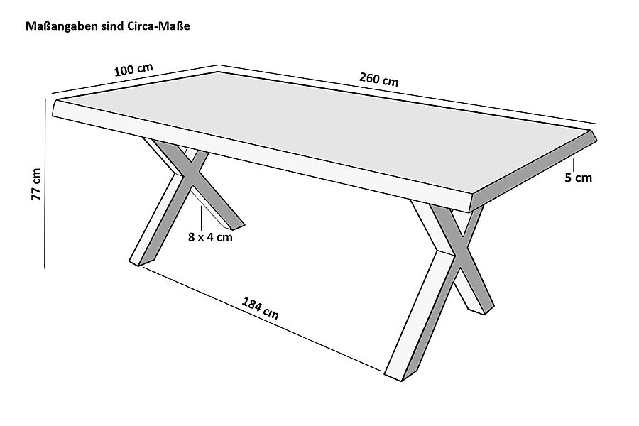 SAM® Baumkantentisch Paulina, Akazienholz, Baumkante, Metallgestell günstig online kaufen