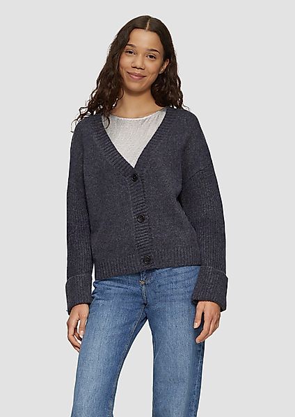 QS Funktionsjacke Weiche Strickjacke in melierter günstig online kaufen