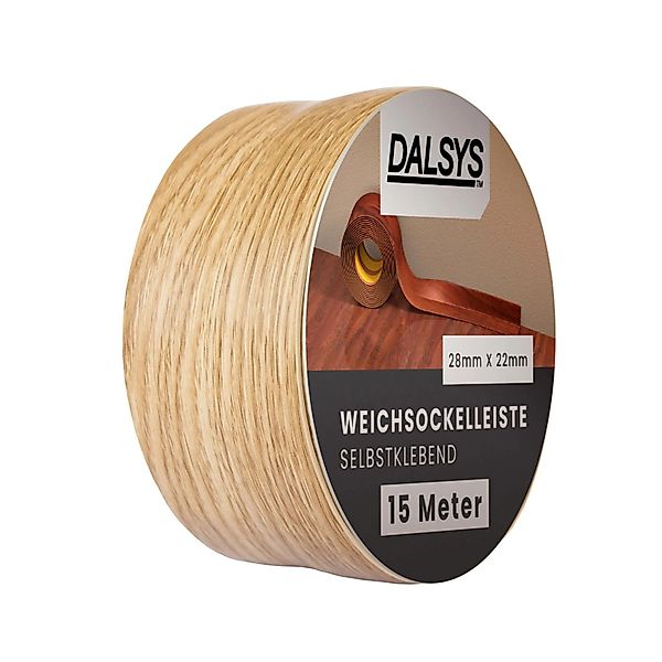 Dalsys Weichsockelleiste Selbstklebend 15m Eiche Fußbodenleiste günstig online kaufen