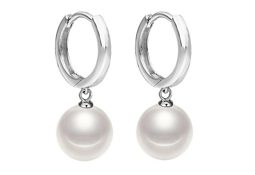 LÖB Perlenohrringe Creolen Ohrringe Silber Hängend mit Tropfen Perlen Anhän günstig online kaufen