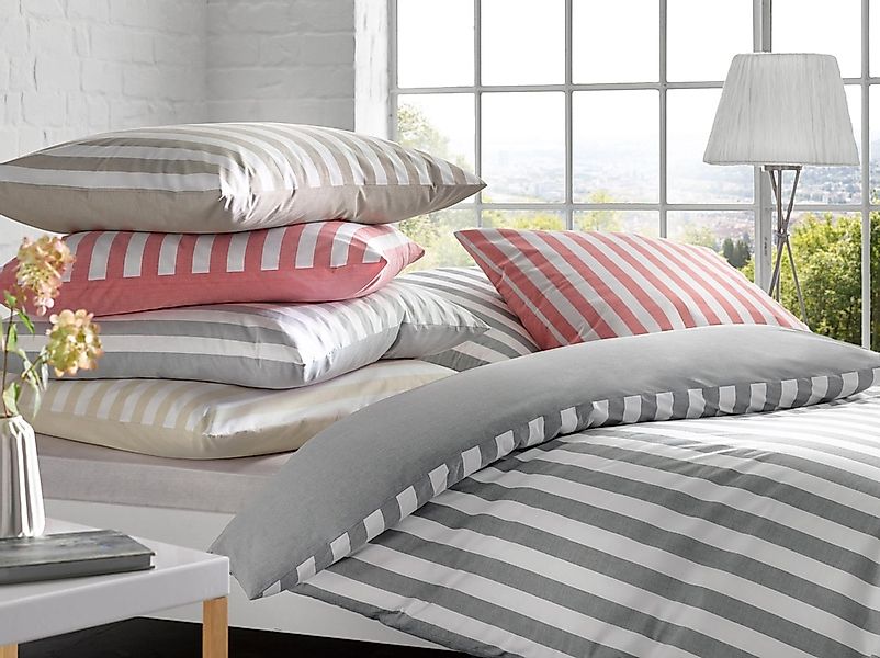 fleuresse Wendebettwäsche "Porto" 3 Stk. tlg. 100% Baumwolle, in Gr. 135x20 günstig online kaufen