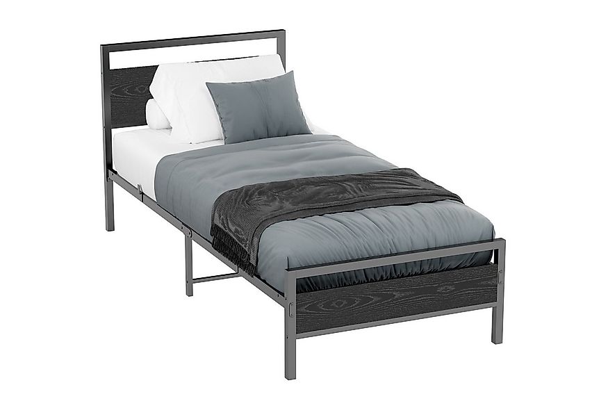 REDOM Metallbett Jugendbett mit Lattenrost (Metallbett mit Holz Kopfteil,Be günstig online kaufen