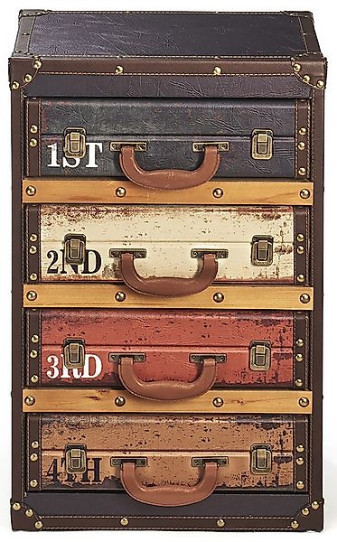 Kobolo Regal Kofferregal in Kofferoptik RETRO 4 Fächer 40x30x63 günstig online kaufen