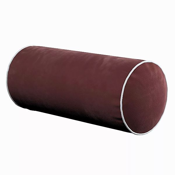 Einfache Nackenrolle mit Einfassband, bordeaux, Ø16 x 40 cm, Velvet (704-26 günstig online kaufen