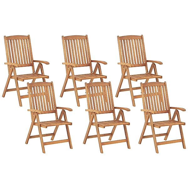 Beliani Gartenstuhl Heller Holzfarbton 69x54x105 günstig online kaufen