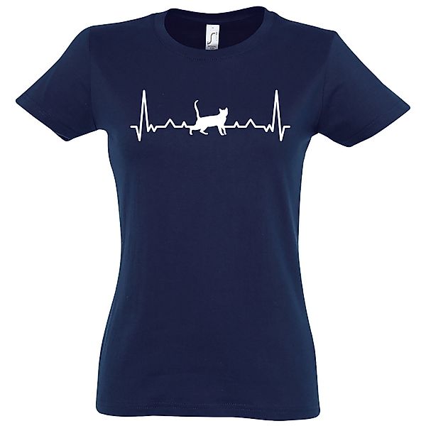 Youth Designz T-Shirt Heartbeat Katze Damen günstig online kaufen