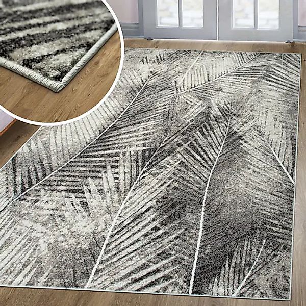 my home Teppich »Kiliv«, rechteckig, 9 mm Höhe, Modernes Blatt Design, weic günstig online kaufen
