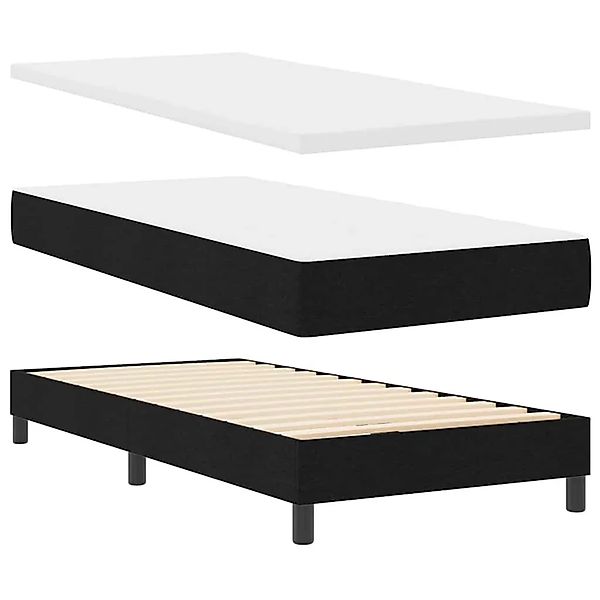 vidaXL Boxspringbett mit Matratze Schwarz 80 x 200 cm Stoff 3339928 günstig online kaufen