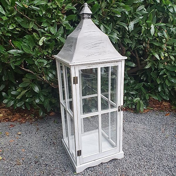 Aspinaworld Gartenfigur Holzlaterne Windlicht Laterne grau günstig online kaufen
