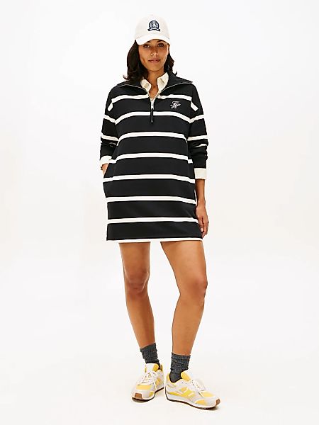 Tommy Hilfiger Minikleid "TH SCRIPT 1/2 ZIP TERRY DRESS" günstig online kaufen