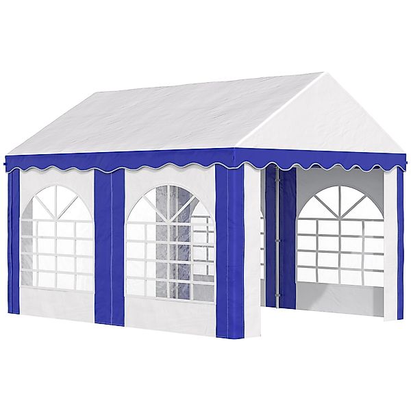 Outsunny Pavillon 4x2,95m  Partyzelt mit UV-Schutz, 4 Seitenteilen & Fenste günstig online kaufen