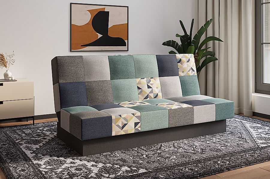 MOEBLO Schlafsofa CYPRUS Patchwork, – Sofa Kippsofa Klappsofa Click-Clack C günstig online kaufen