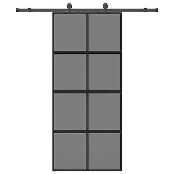 vidaXL Schiebetür mit Beschlag Schwarz 90x205 cm Hartglas 3375836 günstig online kaufen