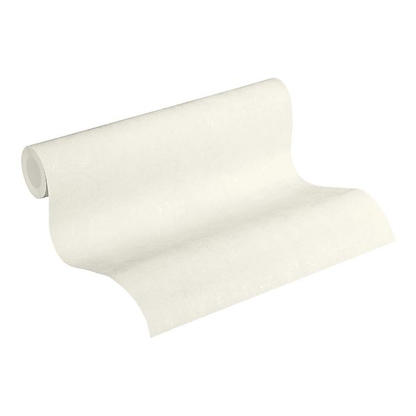 Bricoflor Creme Weiße Tapete Modern Uni Vliestapete mit Vinyl Schlicht für günstig online kaufen