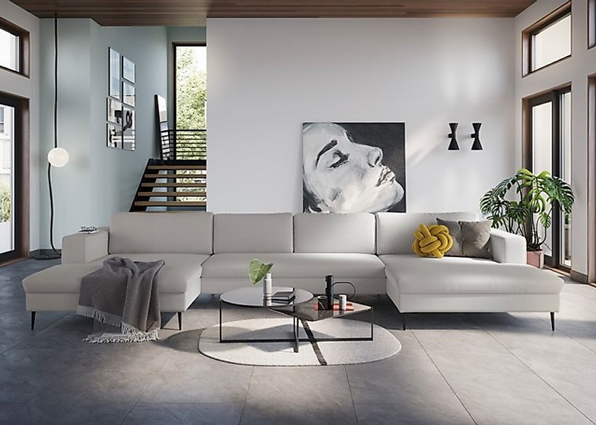 DOMO collection Wohnlandschaft »Modica U-Form aktuelles, kubisches Design m günstig online kaufen