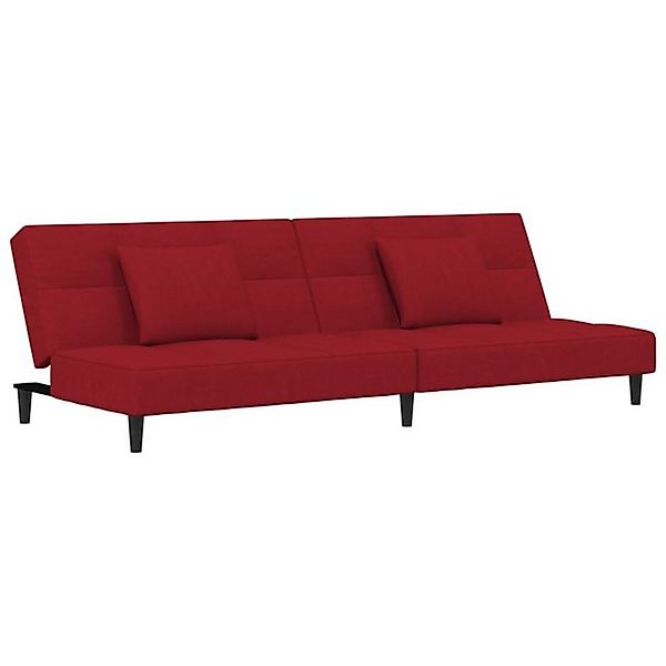 vidaXL Sofa Schlafsofa 2-Sitzer mit 2 Kissen Weinrot Samt günstig online kaufen