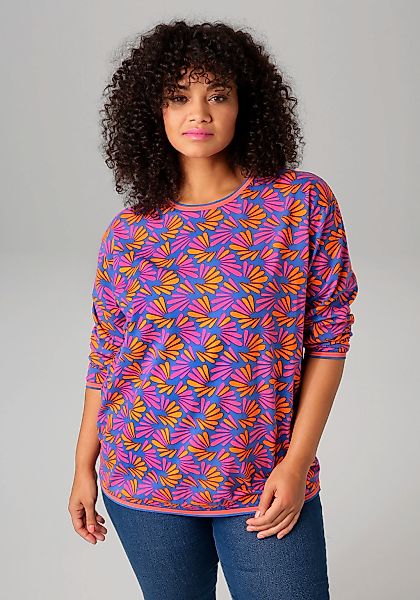 Aniston PLUS Sweatshirt, mit farbenfrohen, grafischen Druck - günstig online kaufen