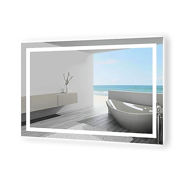 Aica Sanitär Badspiegel 70x50 cm Spiegel mit LED Beleuchtung Dreh-Knopf-Wan günstig online kaufen