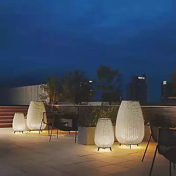 Bover LED-Terrassenleuchte Amphora, 123 cm grafitbraun/beige günstig online kaufen