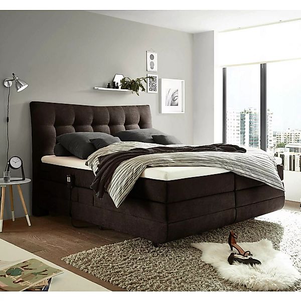 Boxspringbett Doppelbett elektrisch verstellbar in der Farbe dark brown in günstig online kaufen