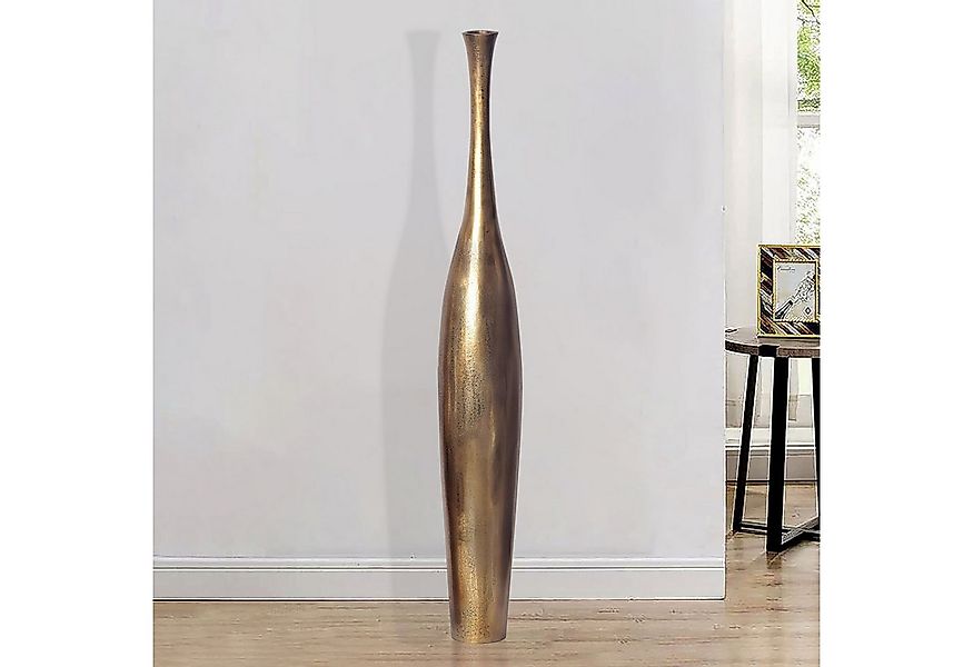 FINEBUY Bodenvase FB65126 Vase Aluminium Gold Blumenvase XXL Wohndeko Groß günstig online kaufen