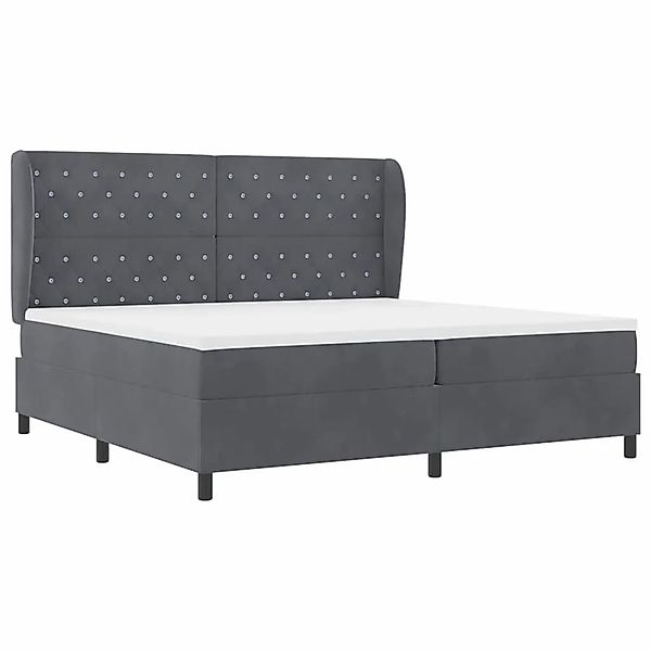 vidaXL Boxspringbett mit Matratze Dunkelgrau 200 x 200 cm Samt 3340893 günstig online kaufen