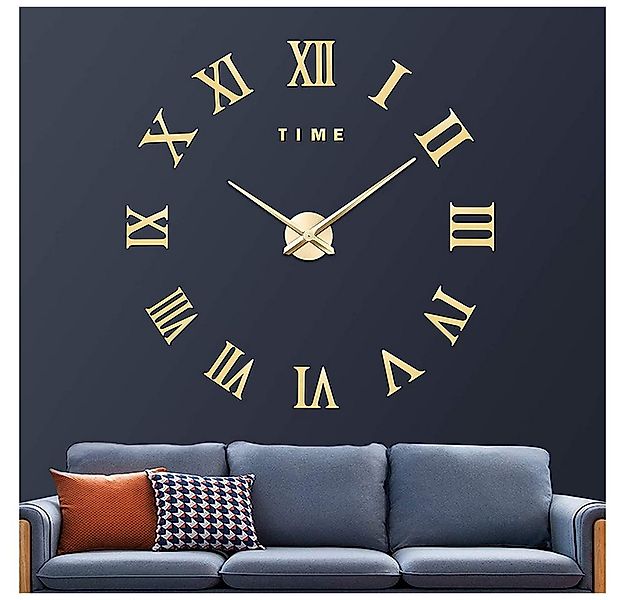 zggzerg Wanduhr Moderne DIY,3D Rahmenlos Römische Wanduhren, Dekoration Ges günstig online kaufen