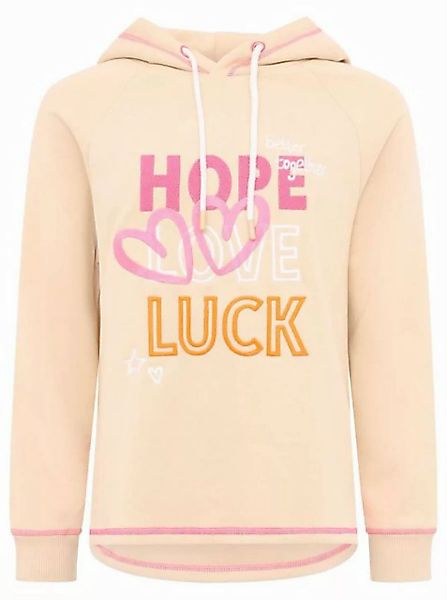 Zwillingsherz Hoodie Sweatshirt "Hope Love Luck" Print günstig online kaufen