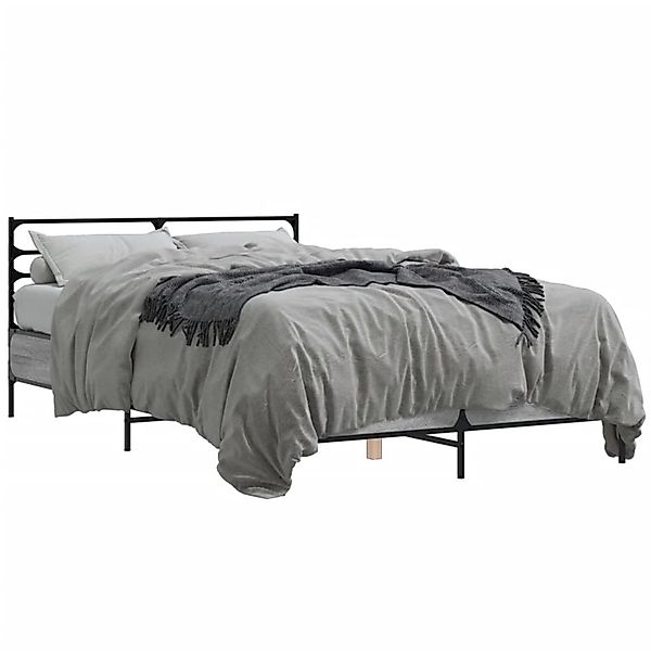 vidaXL Bettgestell Grau Sonoma 120x190 cm Holzwerkstoff und Metall 3280070 günstig online kaufen