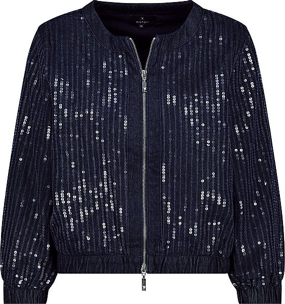 Monari Wolljacke Jeansjacke mit Pailletten Glänzende Akzente für modischen günstig online kaufen